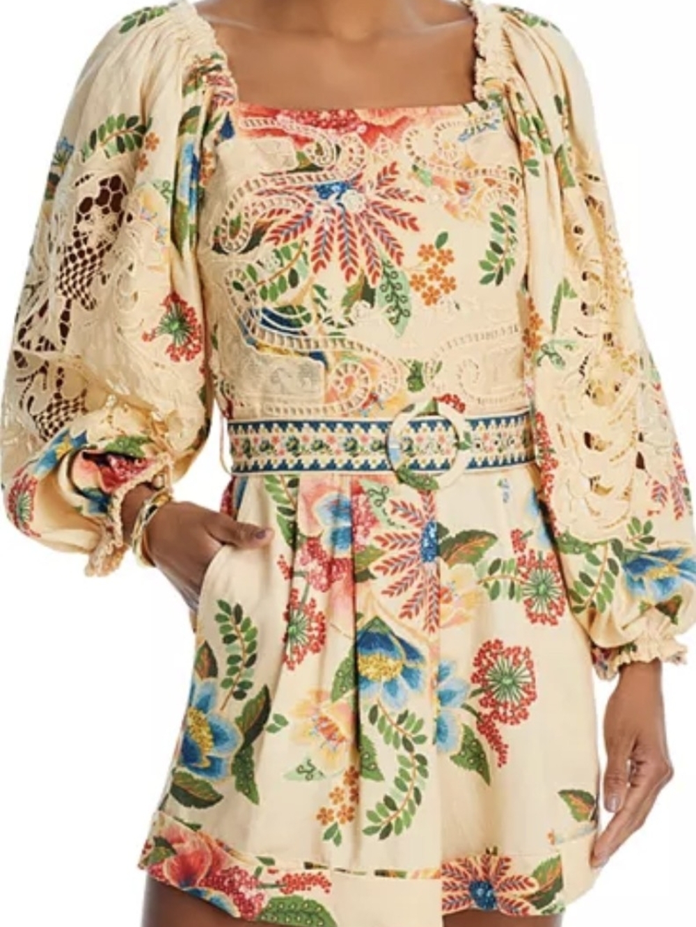 Sand Delicate Garden Lace Romper